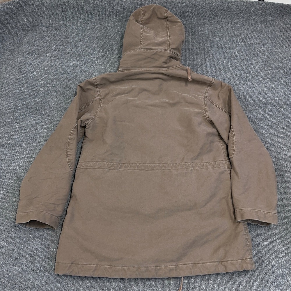 GAP Jacket Women M Brown Hooded Parka Coat Full Zip Toggle Button Military Chore - Picture 10 of 10